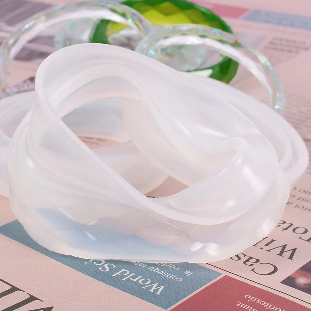 Silicone Bracelet Mold for DIY Jewelry Making Flexible Durable Epoxy Bangle Ring Mold Craft Supplies for Creative Gifts