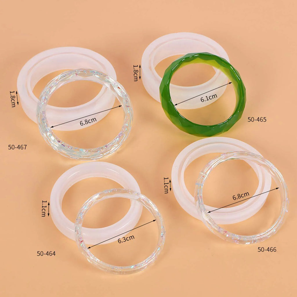 Silicone Bracelet Mold for DIY Jewelry Making Flexible Durable Epoxy Bangle Ring Mold Craft Supplies for Creative Gifts