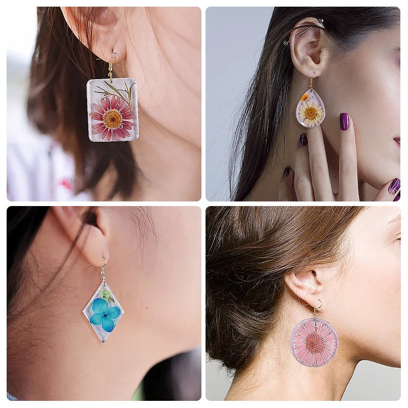 Earring Pendant Silicone Casting Mold For DIY UV Epoxy Resin Necklace Keychain Jewelry Mould Making Tools Handmade Craft Kit Set